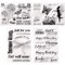 4 Pieces Clear Stamps Summer Silicone Stamp Cards with Flower, Butterfly, Dragonfly, Greeting Words Pattern for Card Making Decoration and DIY Scrapbooking Embossing Album Decor Craft